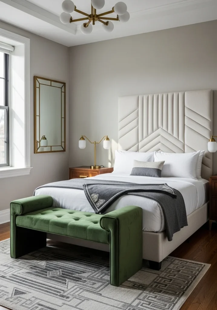 Art deco bedroom 2026 – glamorous yet calm neo deco style