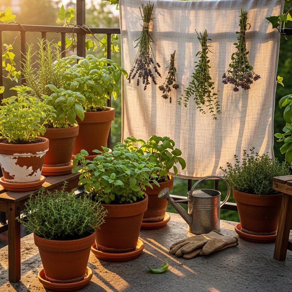 Budget balcony garden ideas herb corner – easy spring balcony garden ideas