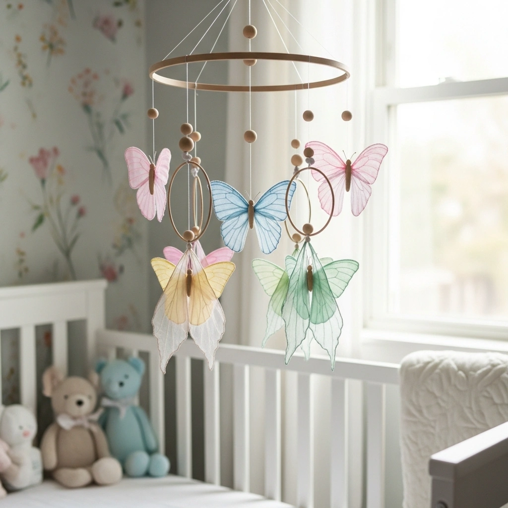 Butterfly mobile for nursery – soothing nature-inspired decor