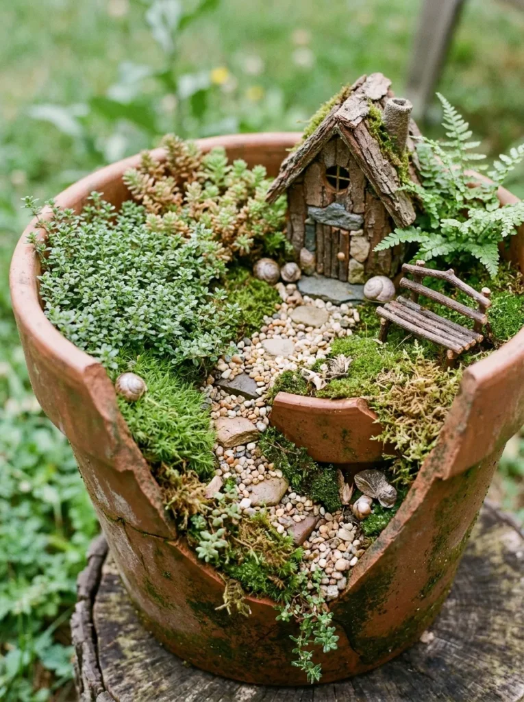 Cottage fairy garden in a pot – classic DIY weekend project