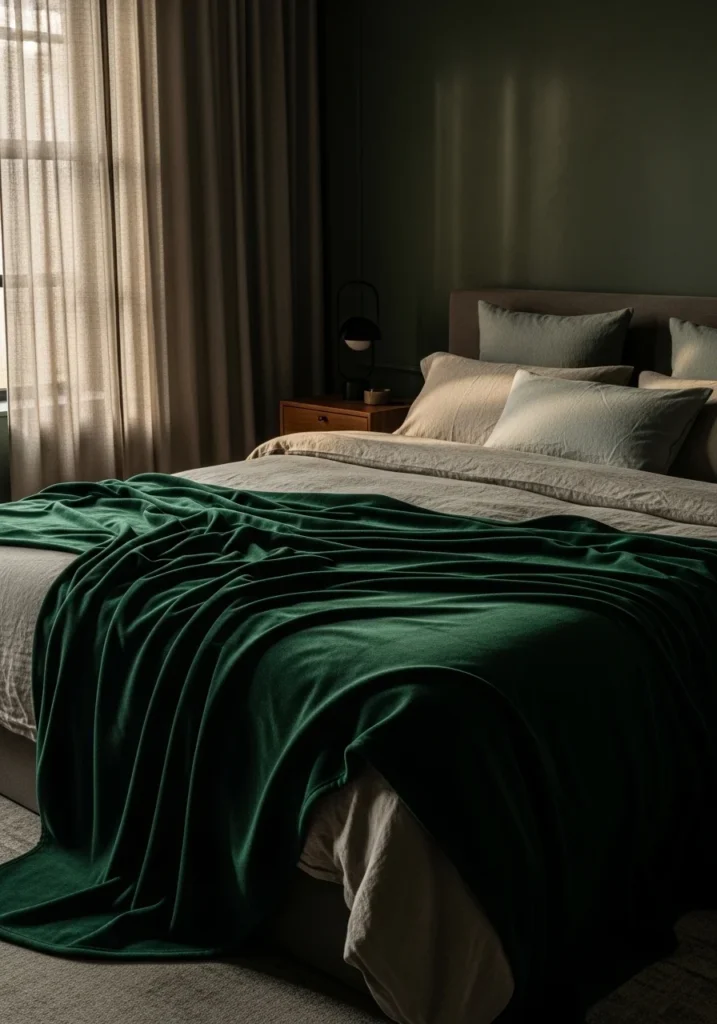 Dark green bedroom decor – rich and calming moody aesthetic