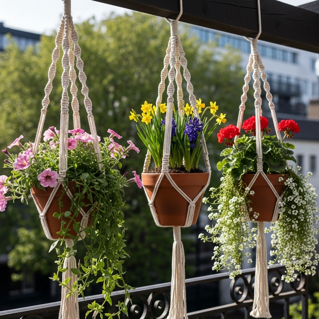 DIY macrame hanging planters spring 2026 – trendy spring hanging planter ideas