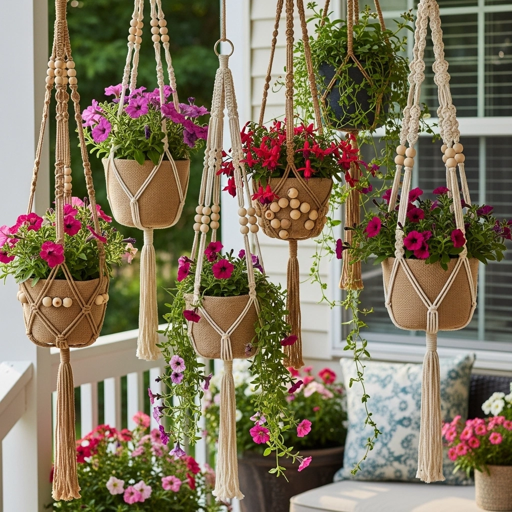 Indoor-outdoor hanging planters – versatile spring hanging planter ideas