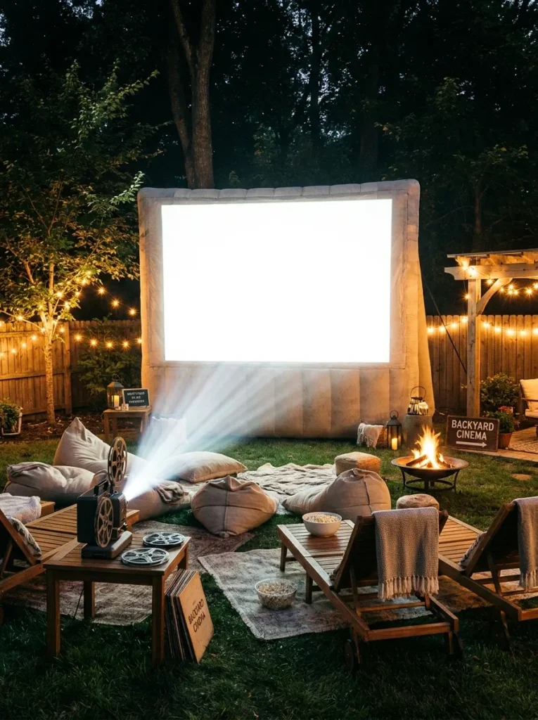Inflatable movie screen for backyard movie night – big cinematic impact