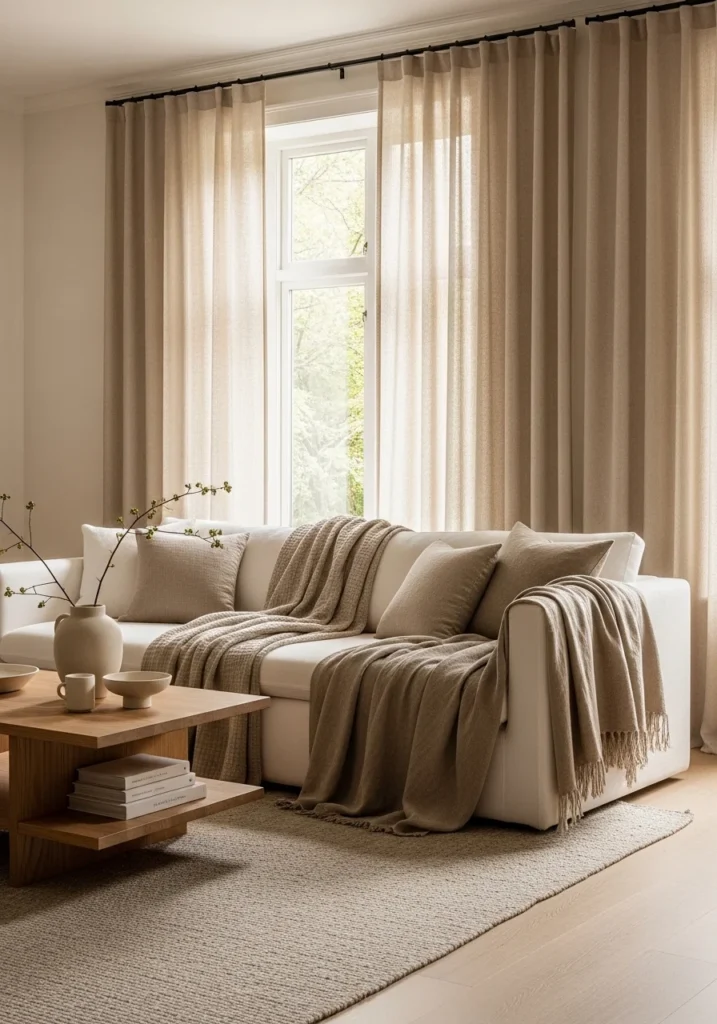 Linen textiles in quiet luxury home decor – natural and refined