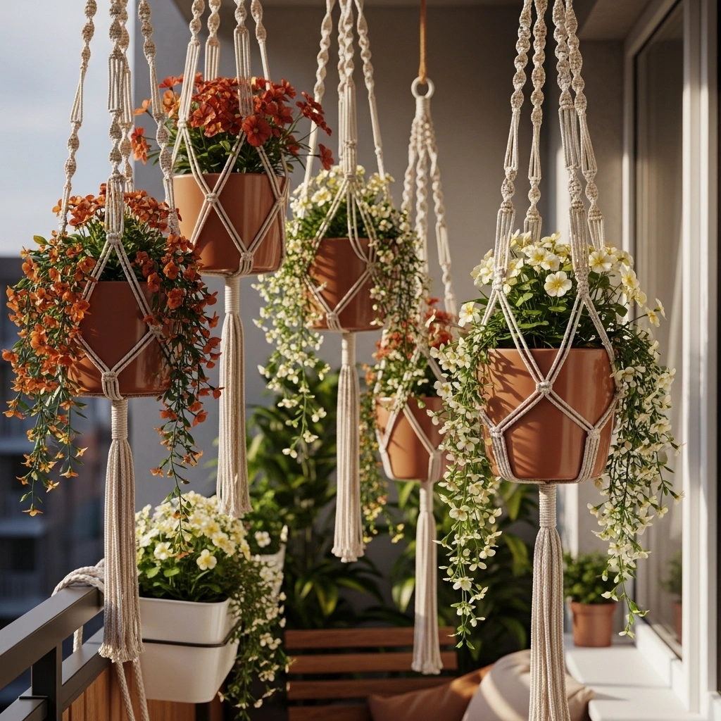 Macrame hanging planters outdoor – easy spring hanging planter ideas
