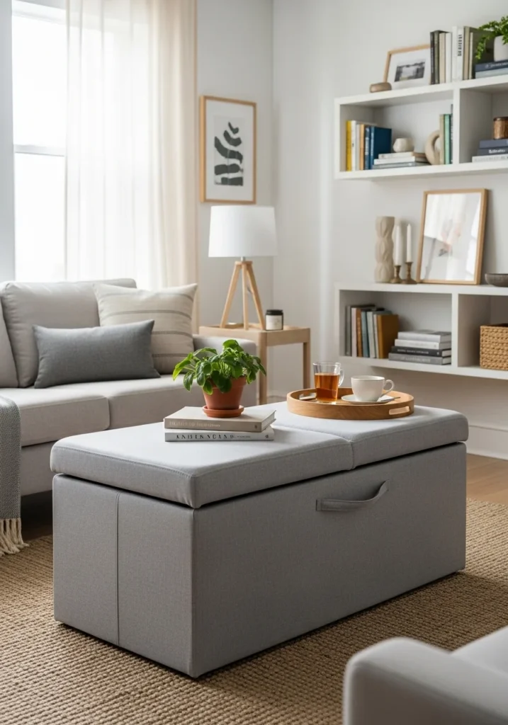 Multi-functional furniture for small apartment living room – smart storage