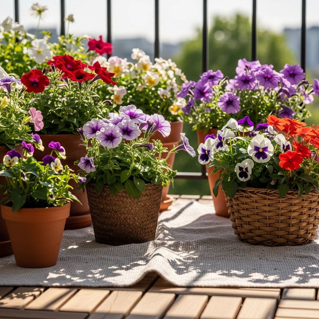 Low-maintenance spring flowers on balcony – perfect spring balcony garden ideas