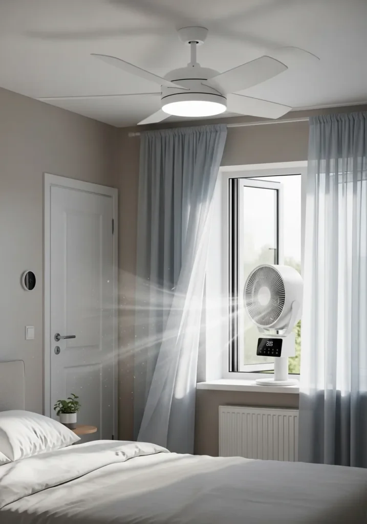 Smart fan placement to keep bedroom cool – best technique without AC