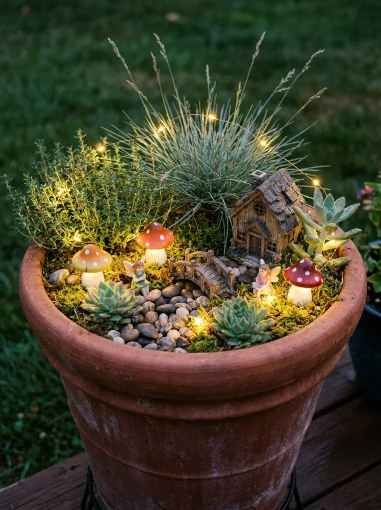 Solar lights fairy garden – magical evening glow