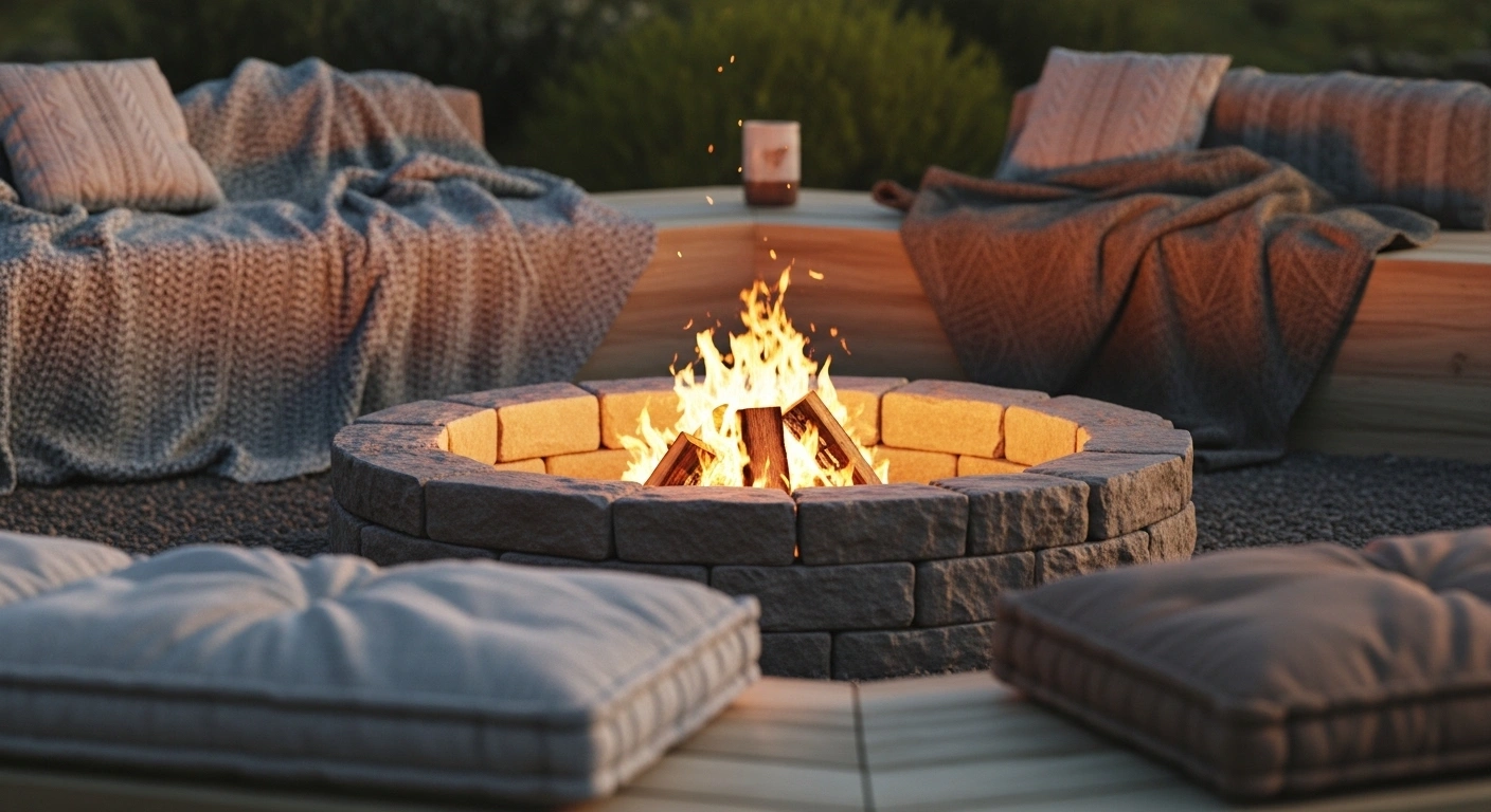 Cozy spring backyard fire pit ideas with natural light, budget DIY setups and inviting seating for spring evenings