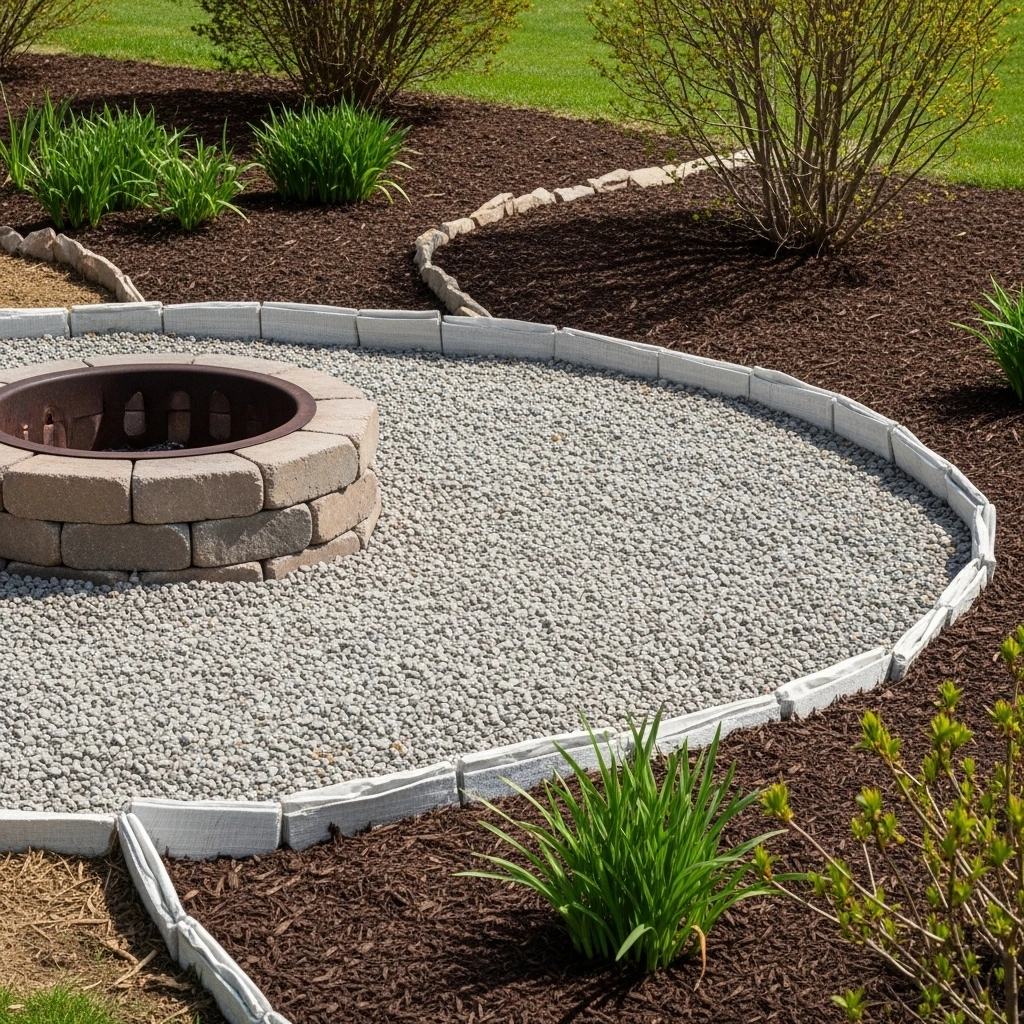 Spring fire pit landscaping with gravel – functional spring backyard fire pit ideas