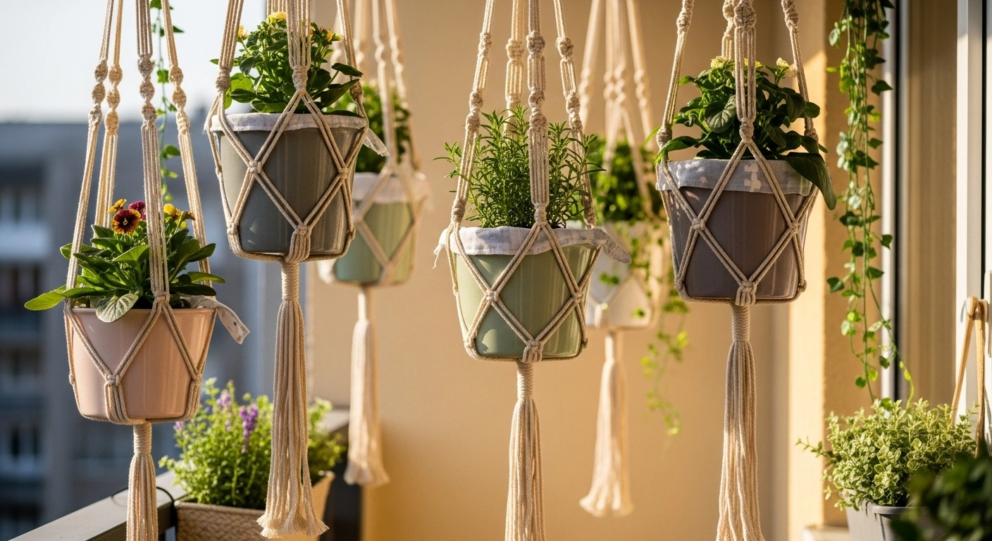 Dream spring hanging planter ideas with cozy natural light, macrame hanging planters outdoor and balcony hanging flower pots