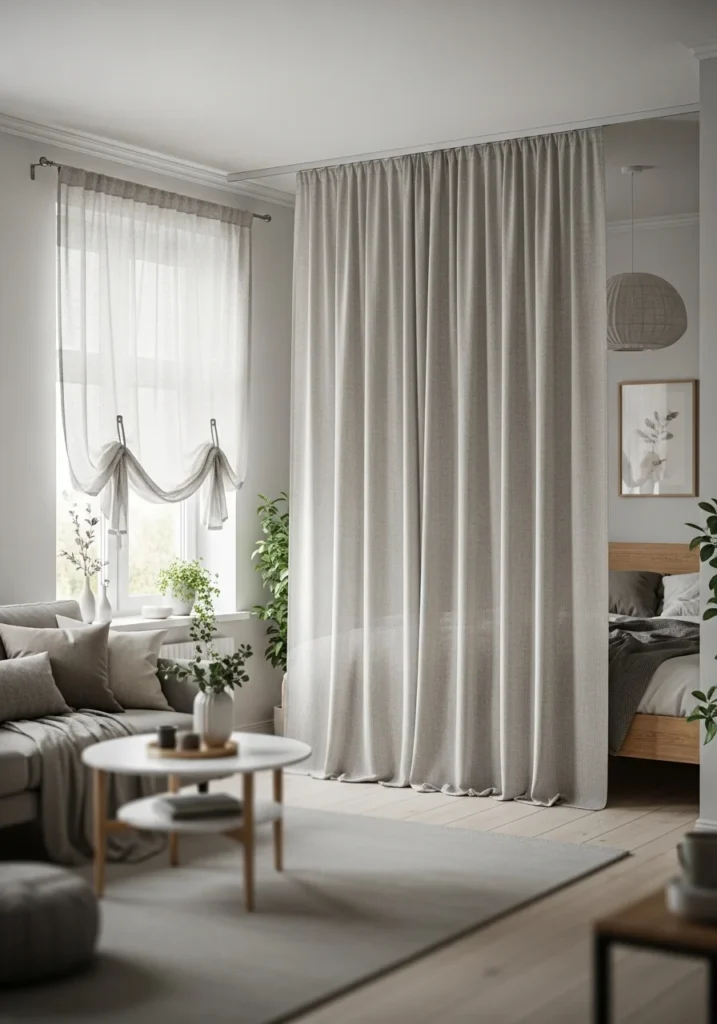 Room divider for studio apartment – renter-friendly separation