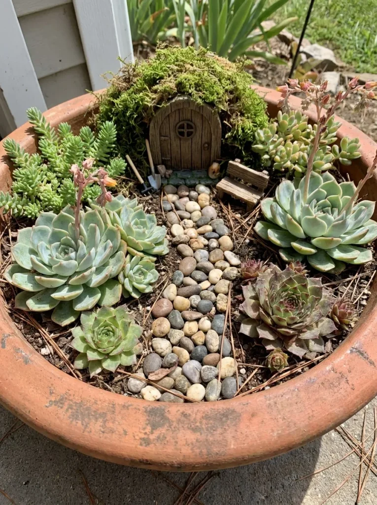 Succulent fairy garden – easy and low-maintenance DIY idea