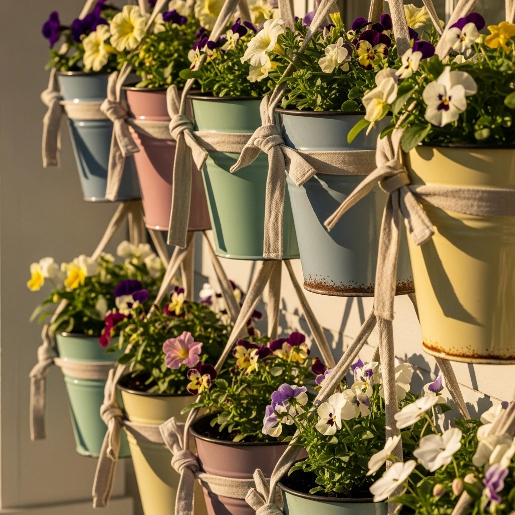 Upcycled DIY hanging planters spring – budget spring hanging planter ideas