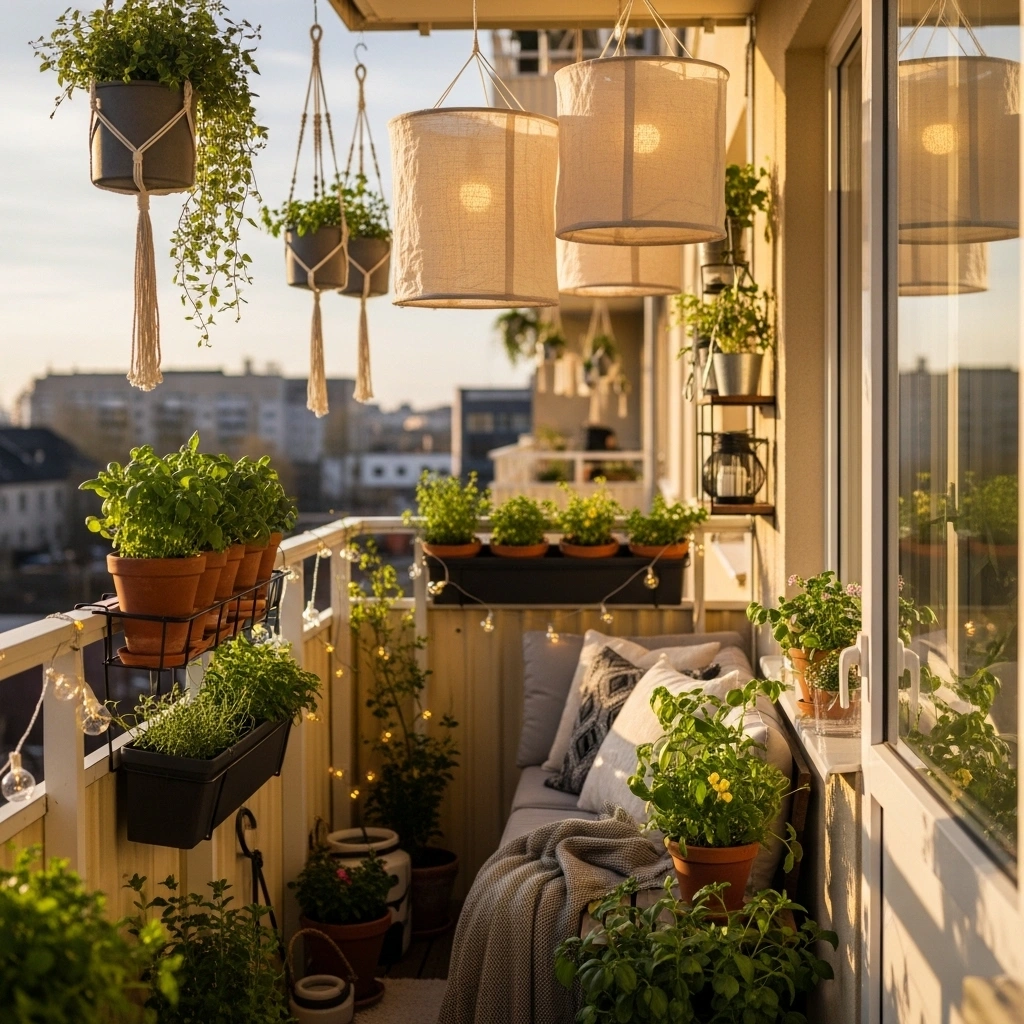 Urban balcony spring decor ideas – cozy spring balcony garden ideas