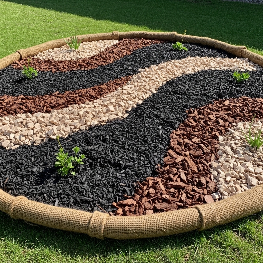 Zero waste backyard styling with mulch art – modern eco-friendly garden decor ideas