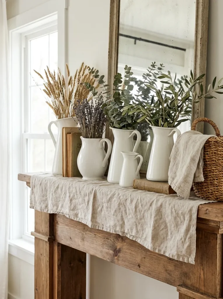 Quick 20-minute summer mantel styling – easy and effective