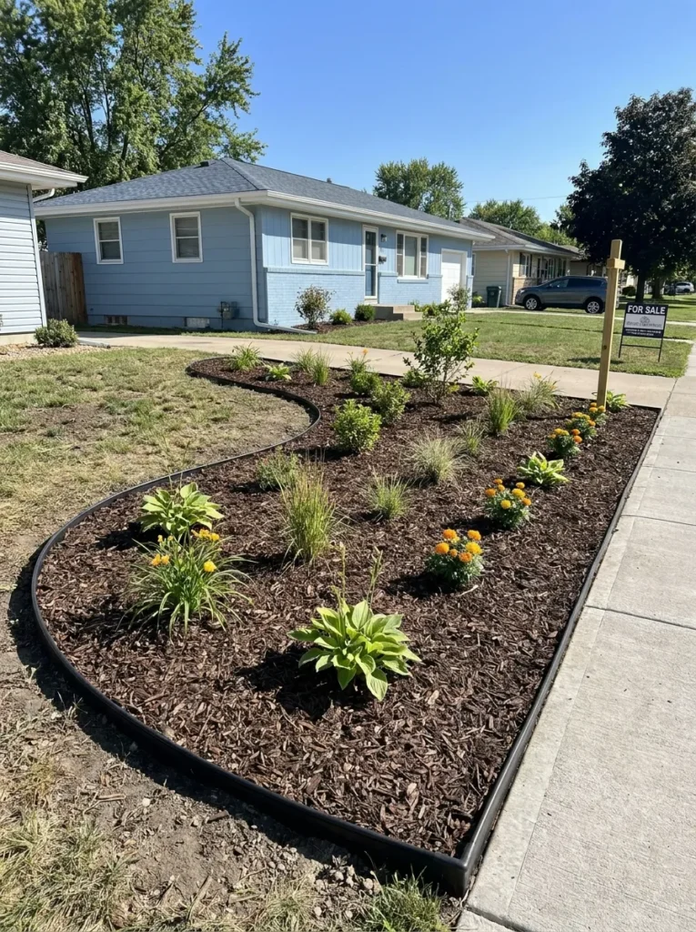 Mulch and edging for budget curb appeal – instant transformation