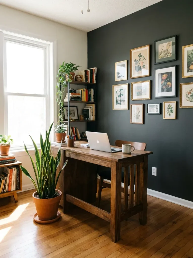 Completed budget home office makeover in a spare room reveal