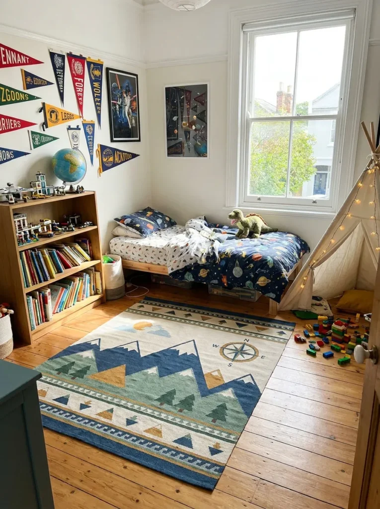 Cute rugs for boys bedrooms – cool and playful patterns
