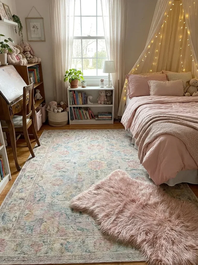 Cute rugs for girls bedrooms – dreamy and feminine
