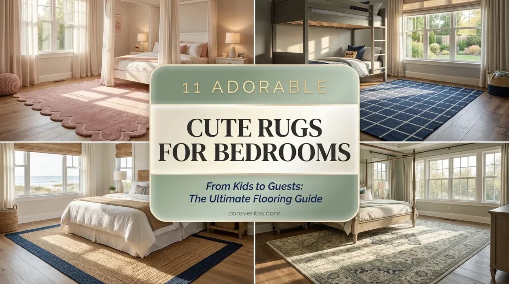 Cute rugs for bedrooms in soft colors and playful patterns for a cozy and stylish bedroom makeover