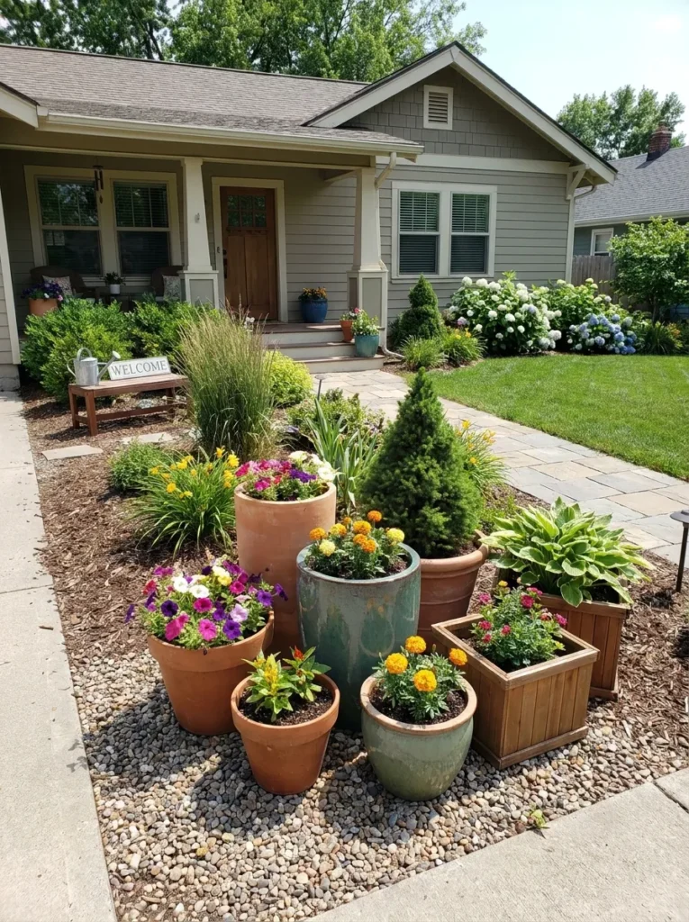 Container landscaping for beginner front yard – easy and effective
