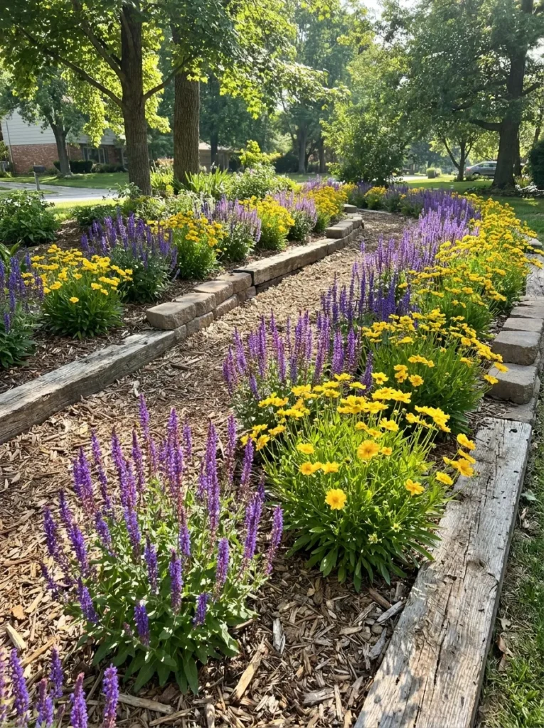 Repetition planting for expensive-looking flower bed on a budget