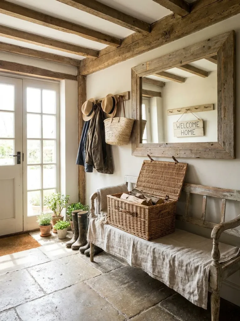 Rustic farmhouse entryway – warm first impression