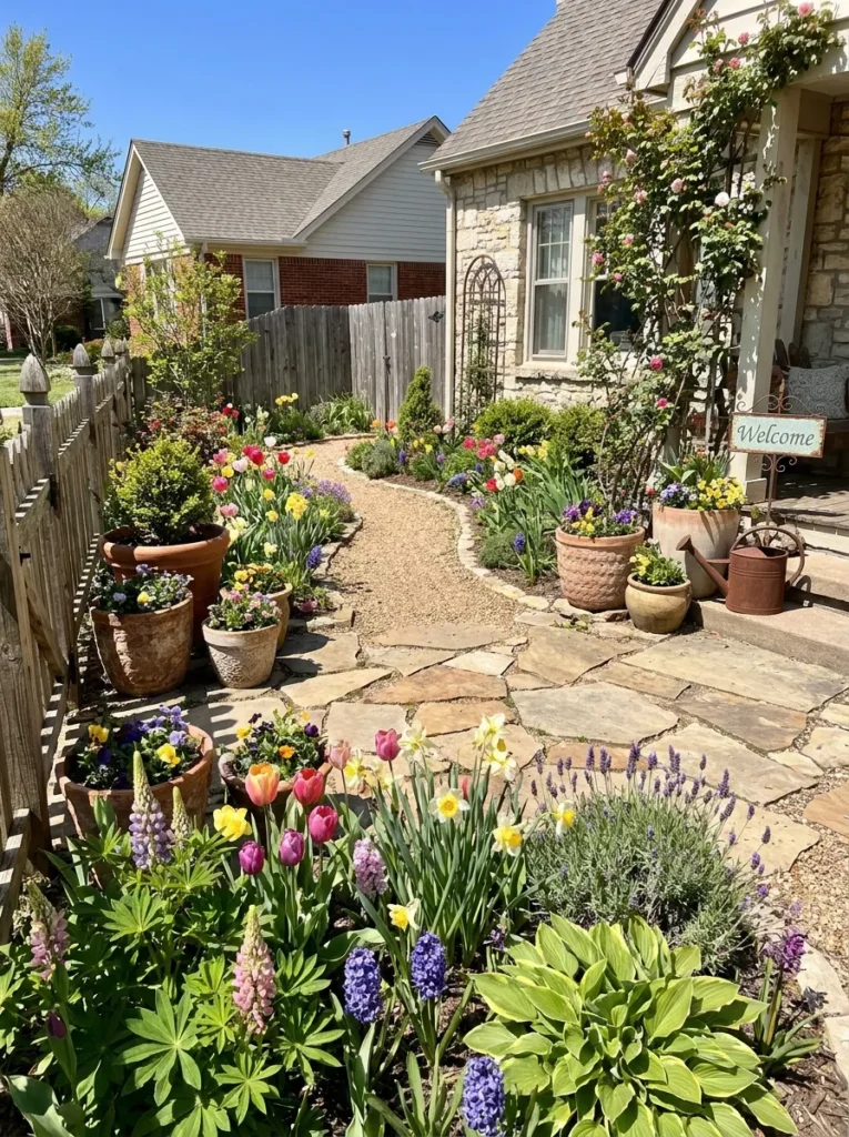Seasonal color in front yard garden – year-round curb appeal