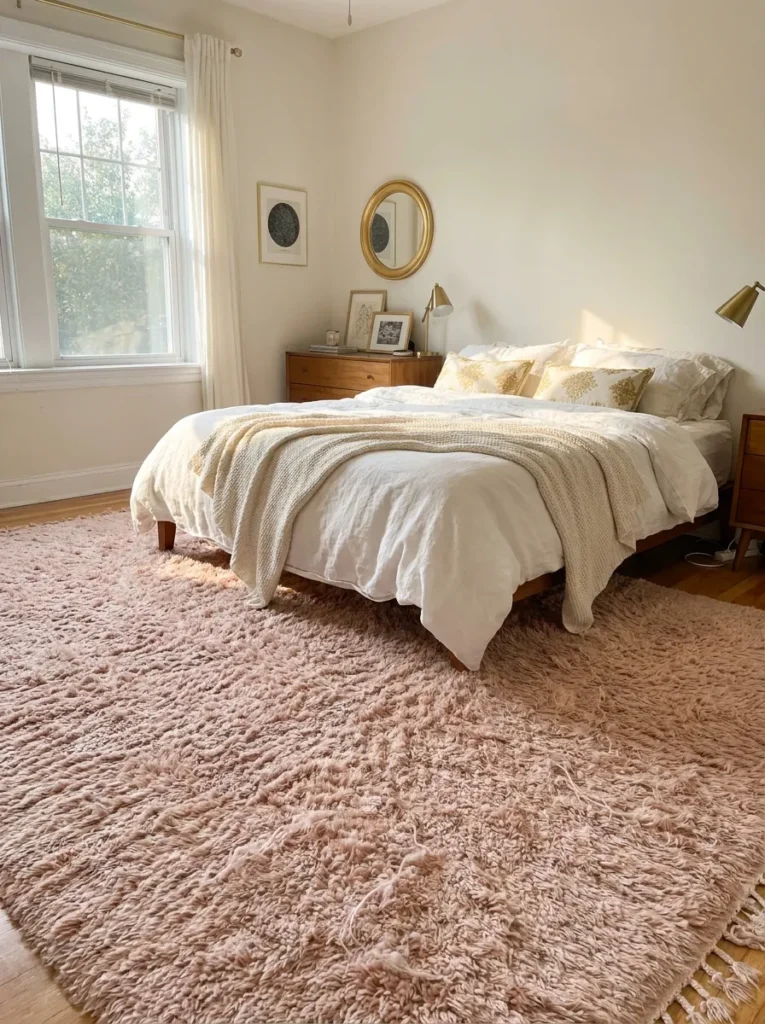 Soft pink cute rugs for bedrooms – dreamy and feminine style