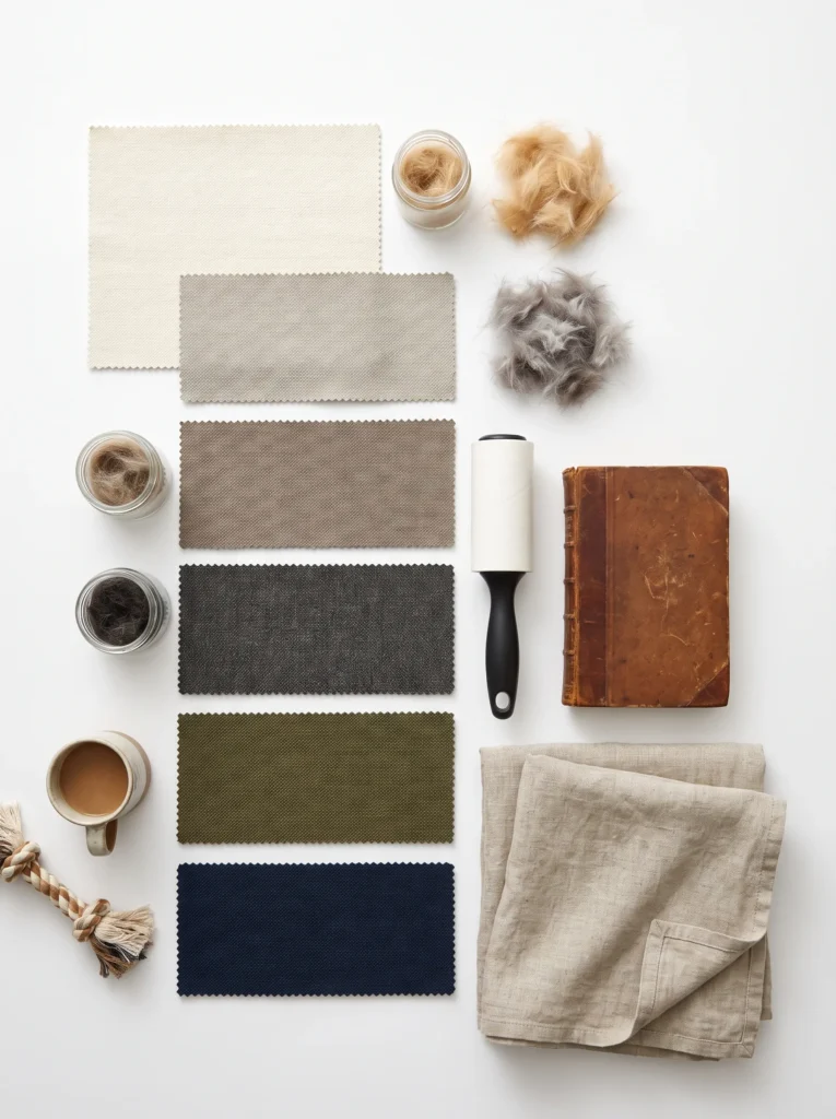 Comparison of sofa fabric colours suitable for homes with children and pets.